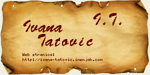 Ivana Tatović vizit kartica